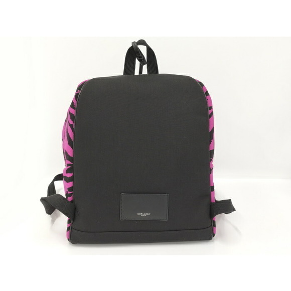 Saint Laurent Pink Fabric Zebra Paris Backpack - Picture 1 of 10